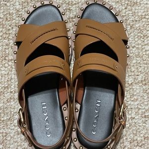 COACH Gemma tan sandals!